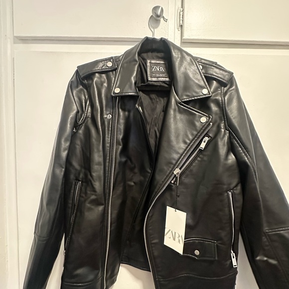 Zara Men's Black Biker Jacket - Picture 4 of 9